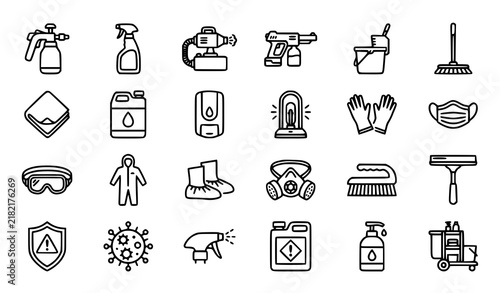 Принти на полотні A collection of fifteen minimalist linear icons representing almond nuts, plants, milk, flour, and various related kitchen food items