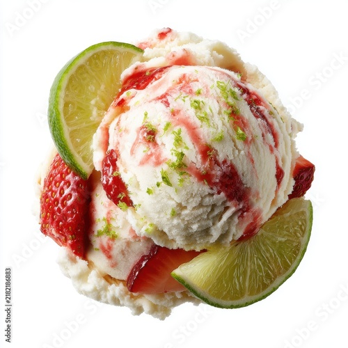 ice cream infused with daiquiri flavors  isolated on a white background
