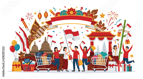 Indonesian Independence Day festival illustration.