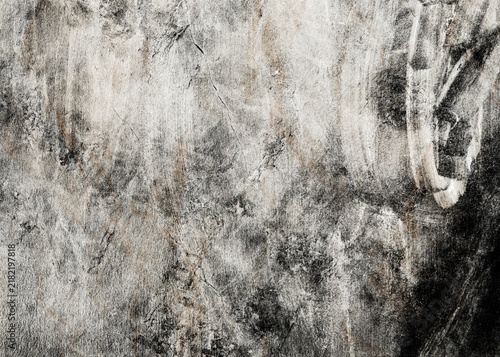 Canvastavla Rough grunge concrete wall texture featuring weathered plaster, fine crack lines, charcoal paint smudges, and subtle beige undertones for artistic poster backdrops