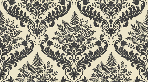 Elegant Floral Damask Background Vector Pattern For Stylish Wallpapers