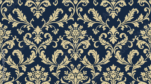Luxury Floral Damask Background Vector For Sophisticated Interior Decor