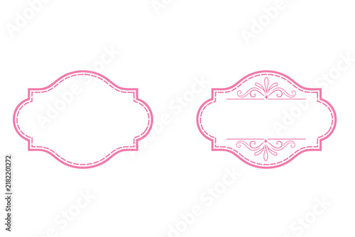 Pink Vintage Decorative Label Frames Set