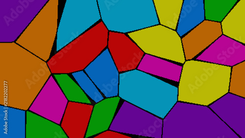 Foto Modern geometric tessellation illustration with vibrant colors and bold black bo