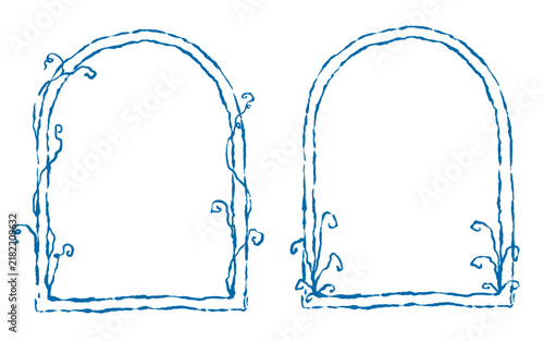 Картината върху платно whimsical frame vintage whimsy wedding invitation organic plants vine