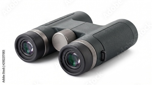 Close-up view of advanced optical binoculars, perfect for birdwatching, hunting, and nature exploration
