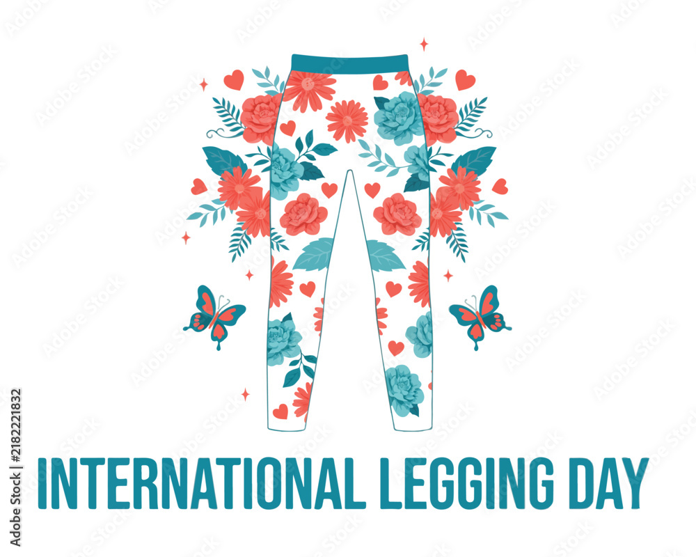Obraz premium International Legging Day Fashion Vector Illustration, Comfortable Leggings Clothing and Activewear Design