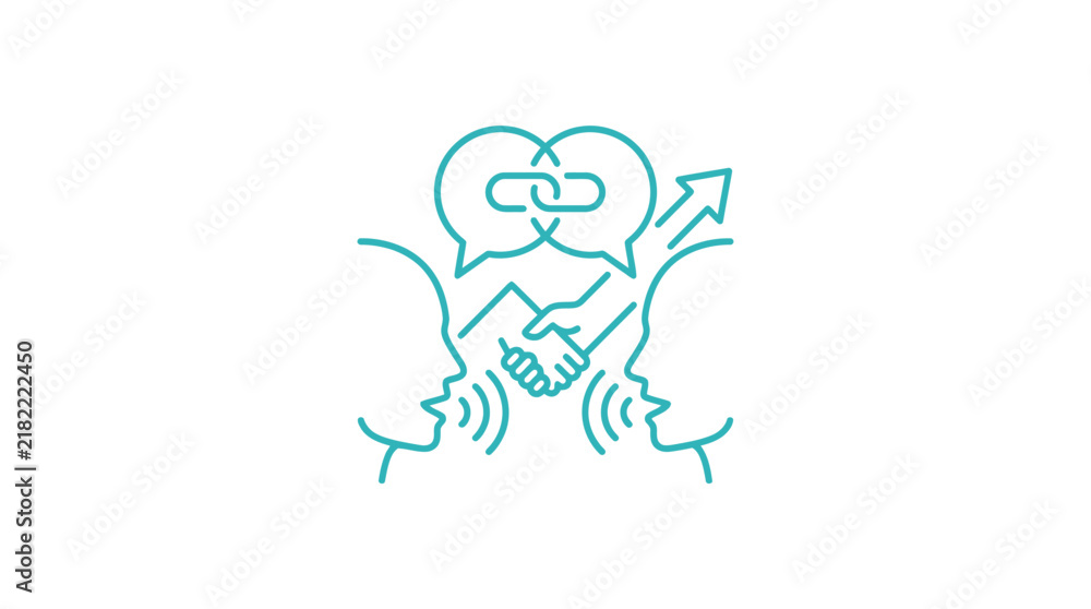 Fototapeta premium Business Partnership Communication and Growth Icon
