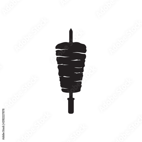 Doner kebab meat silhouette icon vector flat design.