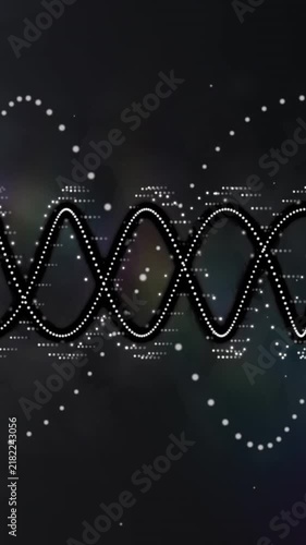 Animation of connections and data processing over black background
