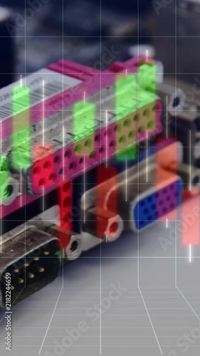 Animating stock market data over computer ports and connectors