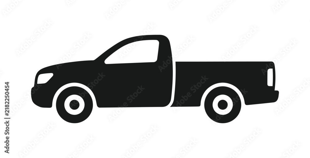 Obraz premium Flat Design Pickup Truck Vector Icon