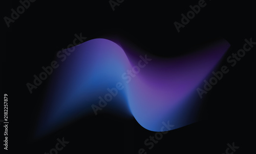 Abstract Purple Blue Gradient Wave Background Vector, Neon Flowing Design