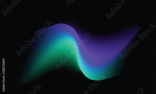 Abstract Blue Green Purple Gradient Wave Background Vector, Vibrant Fluid Design
