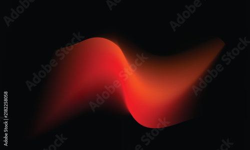 Abstract Wave Gradient Background Vector Red Orange Fluid Flow Graphic