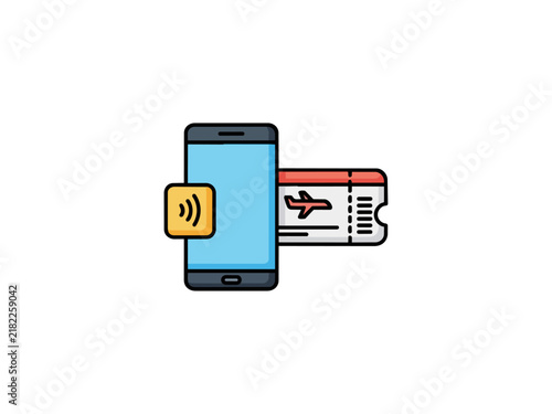 Mobile phone and airplane ticket contactless payment