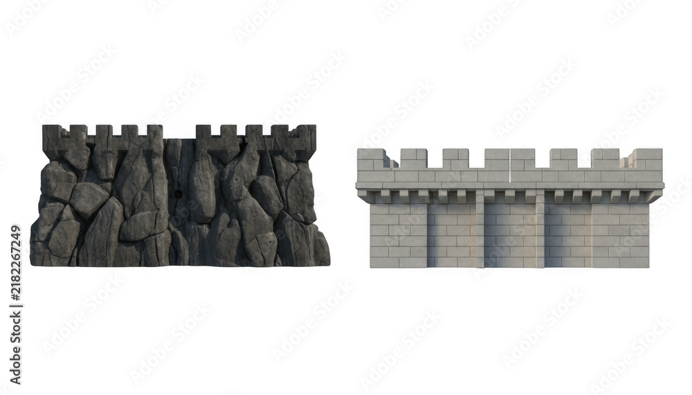 Obraz premium Stone Castle Wall Sections and Rocky Fortification Segments