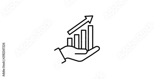 Hand Holding Rising Bar Chart Icon