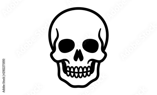 Minimalist Human Skull Vector Illustration