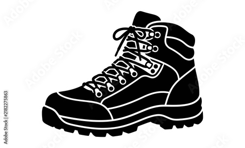 Hiking Boot Minimalist Vector Silhouette