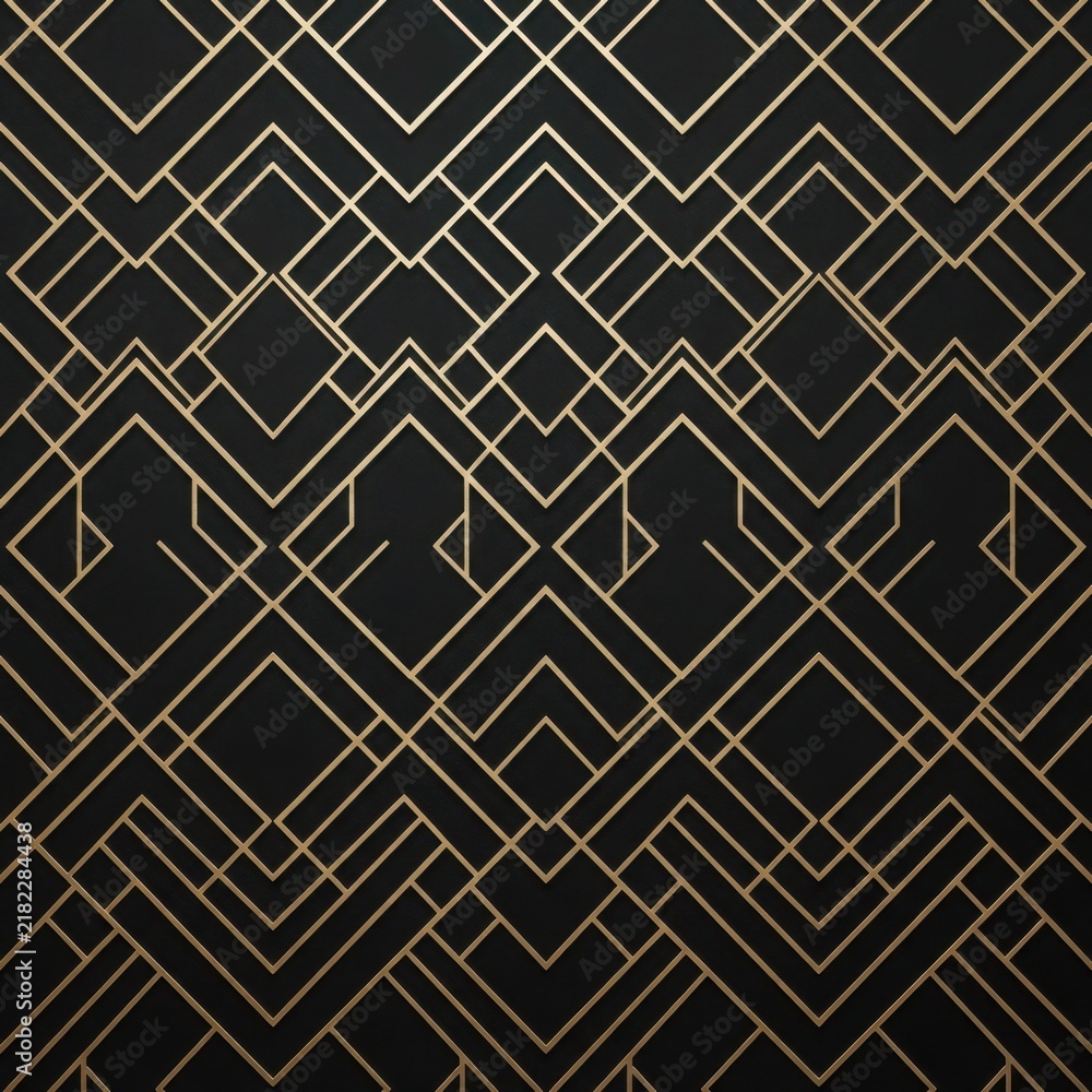 Gold Line Art Deco Seamless Pattern Texture