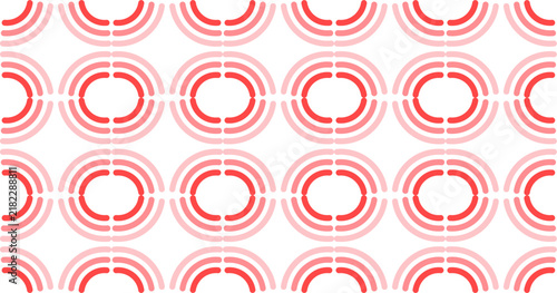 Vector Seamless Pattern of Abstract Red Curved Line Arc Geometric Background