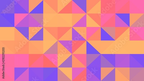 Bild auf Leinwand Abstract Geometric Triangle Pattern Background in Vibrant Pastel Colors