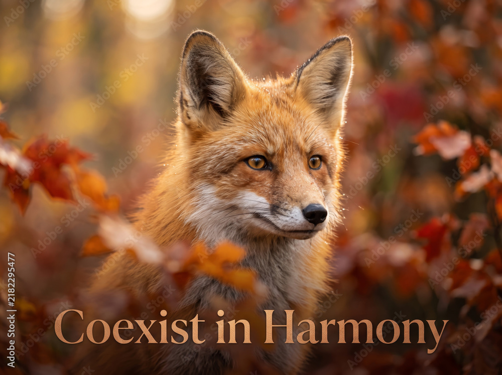 Obraz premium Close Up Portrait of Wild Red Fox in Autumn