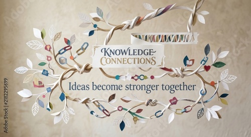 Obraz w ramie Knowledge Connections: Ideas Grow Stronger Together
