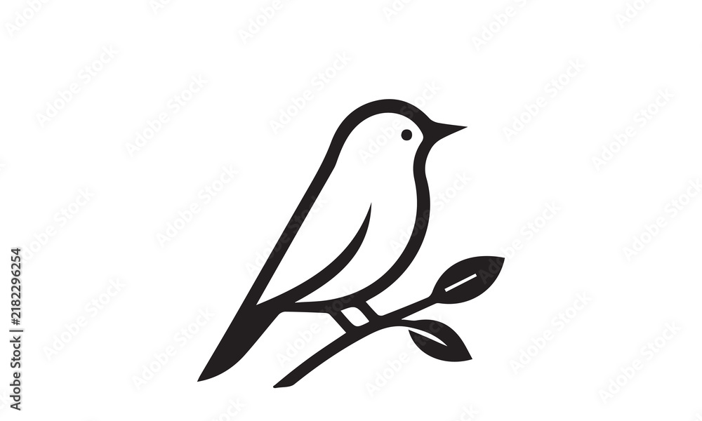Fototapeta premium Modern Minimalist Bird Icon Set – Creative Flying Bird Vector Symbols