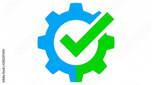 Quality Assurance Verified Gear And Checkmark Symbol Success Concept Design