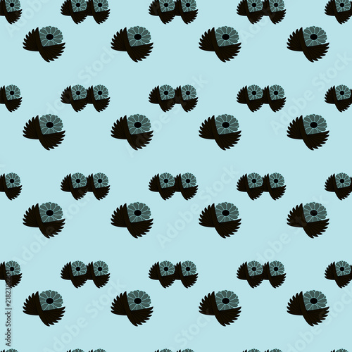 Foto seamless pattern with black and white flowers