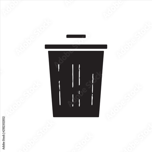 black trash can