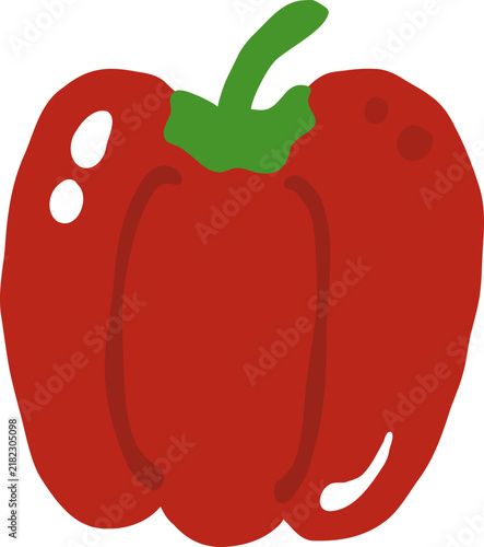 cute bell pepper vegetable vector cartoon illustration