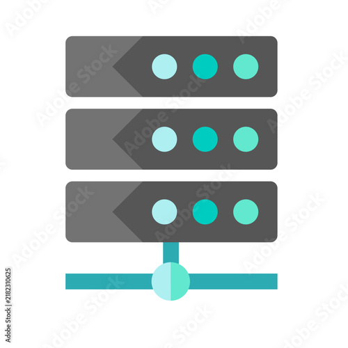 Plakat Server Rack and Data Center Network Vector Illustration