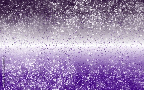 Abstract splattered background with snowflake-like patterns on a purple to white gradient, chaotic decorative texture.