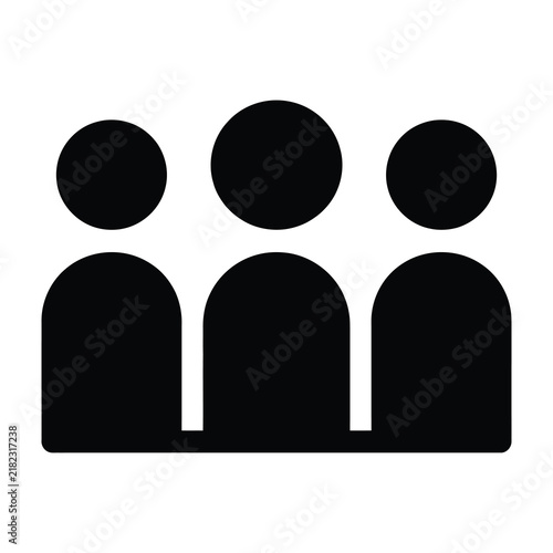 Foto Three people icon symbol silhouette teamwork collaboration