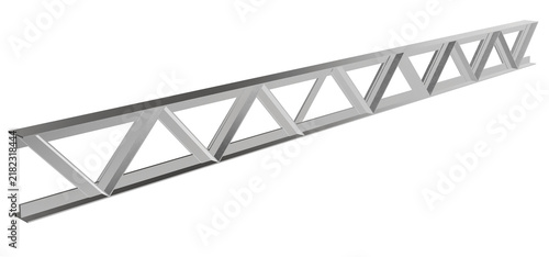 Canvastavla realistic 3d render of a long metal steel truss beam with triangular lattice web