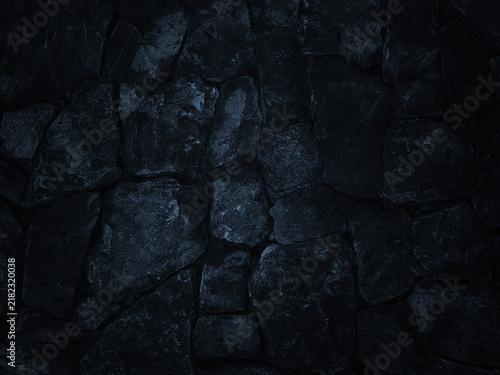 Dark Blue Textured Stone Wall Background