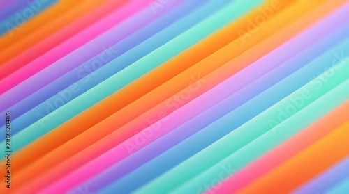 Abstract colorful diagonal lines featuring vibrant rainbow gradient stripes, modern geometric pattern design element, bright multicolor texture for creative projects, digital art