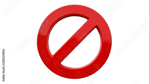 Foto Red prohibition symbol a circular sign with a diagonal line, isolated on transpa