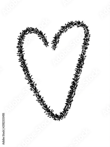Fotografía Heart of Black and White Diamonds, leafy and Beads, Romantic Love Symbol for Val