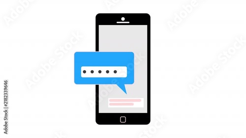 Two factor authentication on smartphone screen, password verification code notification with checkmark icon vector illustration