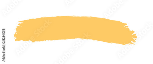 Photography Yellow curved paintbrush stroke vector for arched text highlight banner