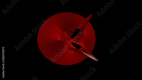 Foto 3D rendering of a red Calabi-Yau manifold representing hidden quantum dimensions