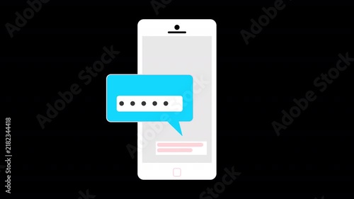 Successful verification code on white smartphone screen with green checkmark icon and black background vector illustration