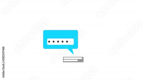 Successful password verification code bubble notification with green checkmark icon isolated on white background vector illustration