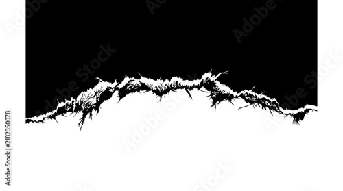 Vector grunge torn paper edge border graphic with jagged ripped transition design