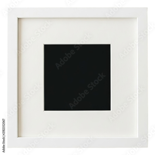 Minimalist White Frame with Black Square Center.