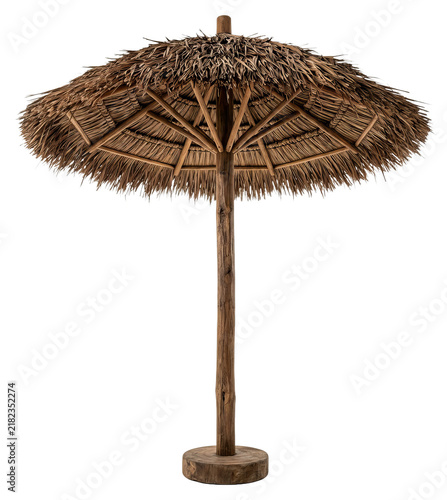 Natural Thatch Tiki Umbrella for Tropical Ambiance.